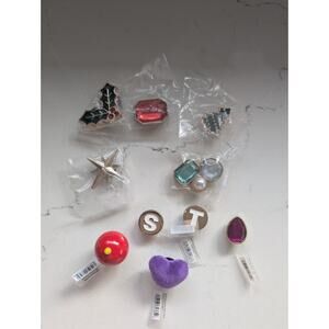 Lot 10 New Crocs Metal Elevated Ornament Holiday Jibbitz Shoe Charms